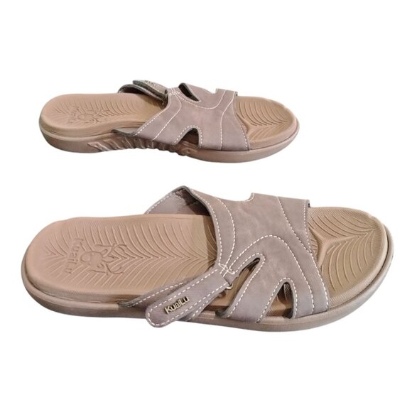 Kuailu Womens 9.5 Vegan Leather Sandals Open Toe Adjustable Buckle Memory Foam - Picture 7 of 12